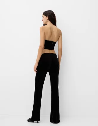 Velvet corsetry-inspired top