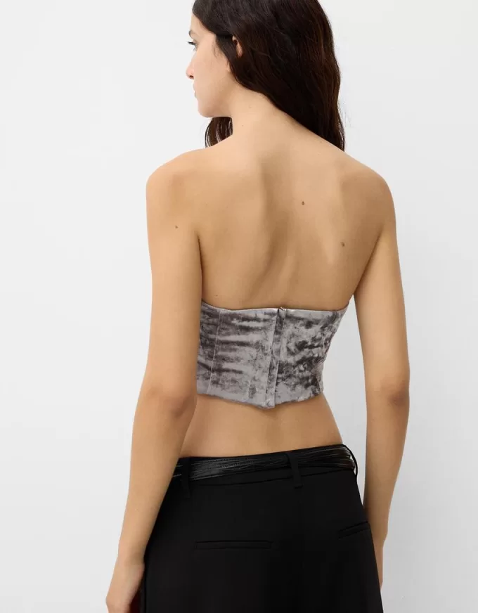 Velvet corsetry-inspired top Velvet corsetry-inspired top