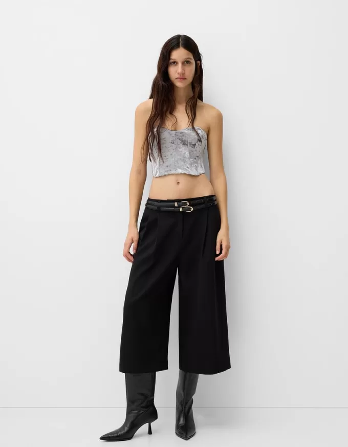 Velvet corsetry-inspired top Velvet corsetry-inspired top