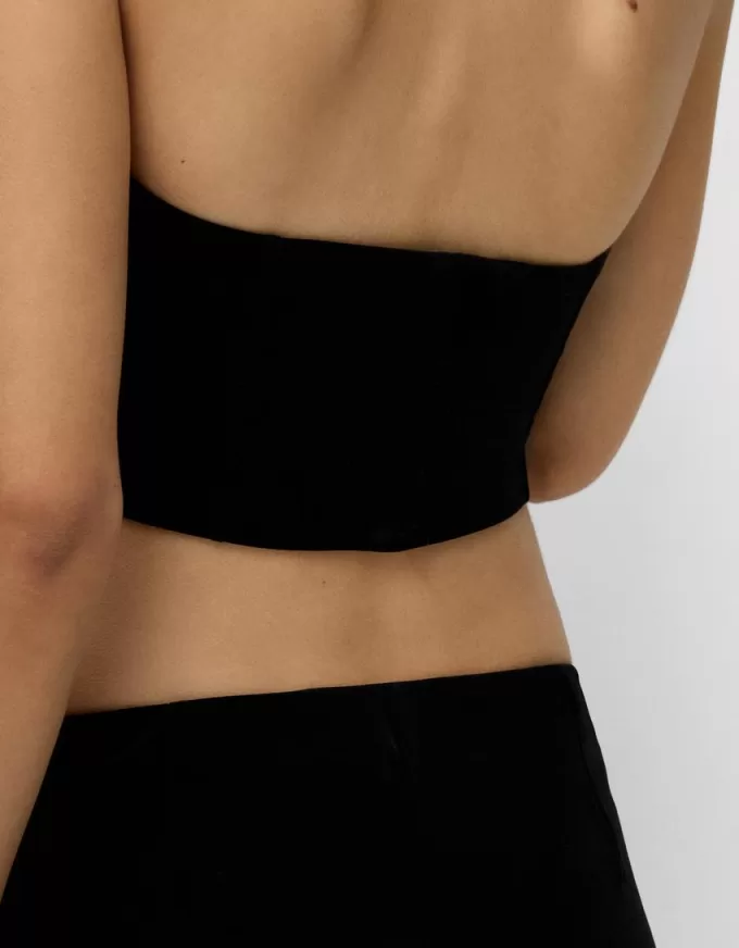 Velvet corsetry-inspired top Velvet corsetry-inspired top