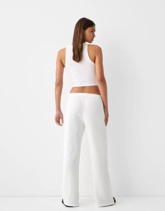 Waffle-knit straight-leg pants Waffle-knit straight-leg pants