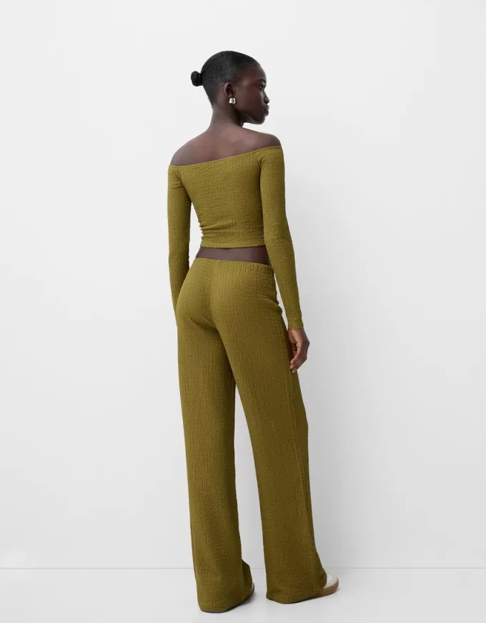 Wide leg embossed pants Wide leg embossed pants