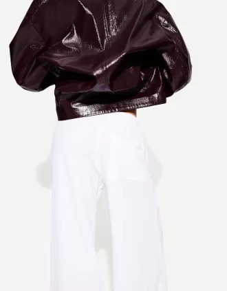 Wide-leg rustic double cloth pants