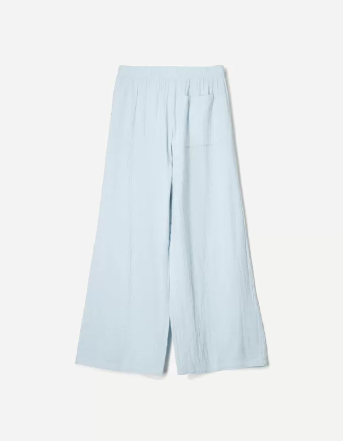 Wide-leg rustic double cloth pants Wide-leg rustic double cloth pants