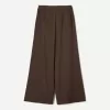 Wide-leg rustic double cloth pants Wide-leg rustic double cloth pants