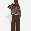 Wide-leg rustic double cloth pants Wide-leg rustic double cloth pants