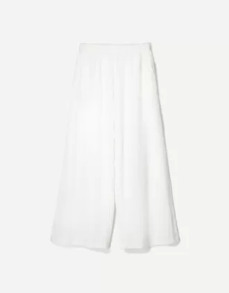 Wide-leg rustic double cloth pants