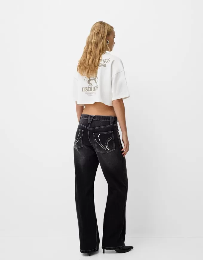 Wide-leg studded ‘90s jeans Wide-leg studded ‘90s jeans