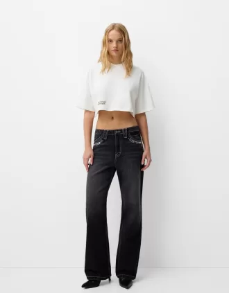 Wide-leg studded ‘90s jeans