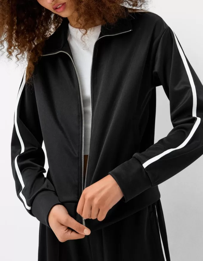 Zip-up satin sweatshirt Zip-up satin sweatshirt