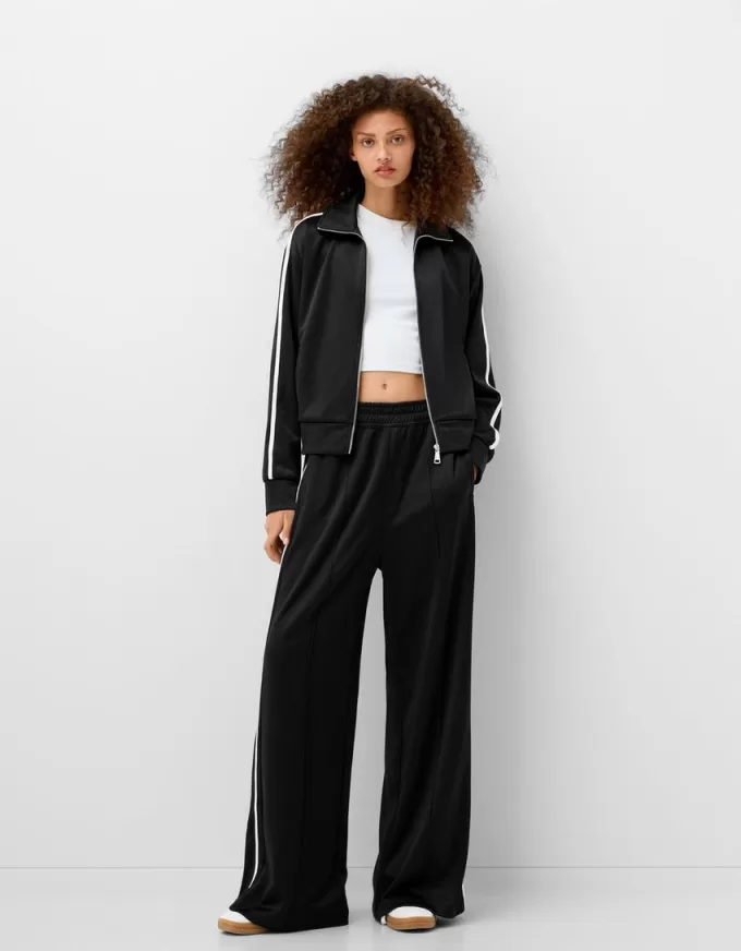 Zip-up satin sweatshirt Zip-up satin sweatshirt