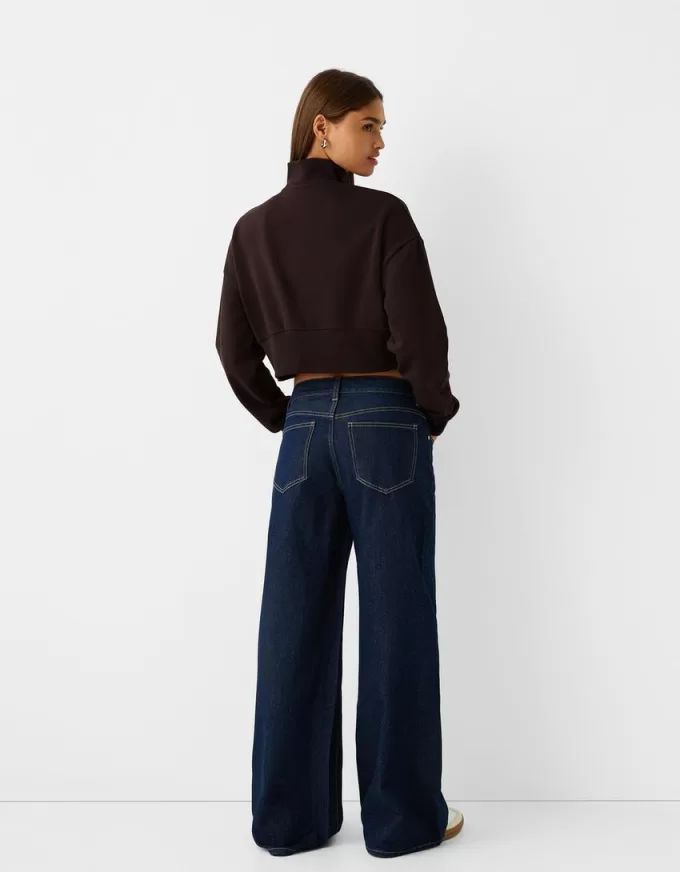 Zipped sweatshirt with embroidery Zipped sweatshirt with embroidery